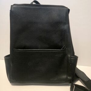 Black Leather Little Burgundy Backpack
